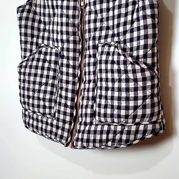Peach Love California Navy Blue Gingham Quilted Vest - Picture 8 of 13